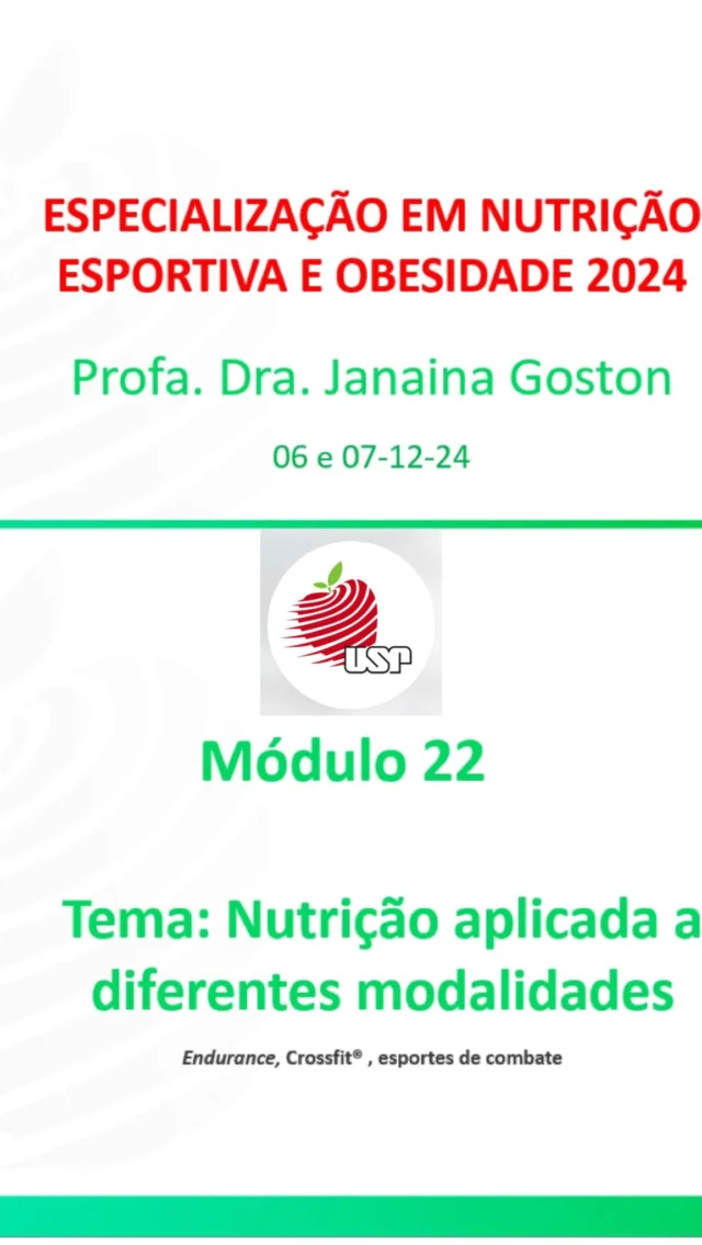 Proxima semana tem aula @posnutriusp e o assunto é quente🔥 como as modalidades enfatizadas🥵: bora comigo turma? Endurance 🏊🏻‍♀️🚴🏼‍♀️🏃🏼‍♀️🧗🏻🥇esportes de combate🥊🥋 e crossfit🍴🥗🏋️‍♀️? Nutrição aplicada a prática💡🔬🧫📚 de quem é habilitado a Planejar e prescrever dietas📝 ao indivíduo ativo, esportista ou atleta: somente o nutri em esportes😉 ! 
.
Rexxxxpeitaaaa pq uma vida toda estudos, para aprender e compartilhar o que sei com ética, responsabilidade e baseado em ciência sempre📚! Tmj 👊🏻